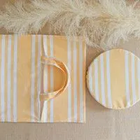 Tissu bachette Rayé jaune