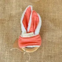 Anneau corail pois dorés