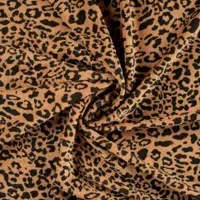Velours leopard camel